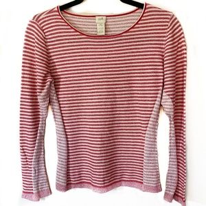 J. Jill red and white stripe long sleeve top